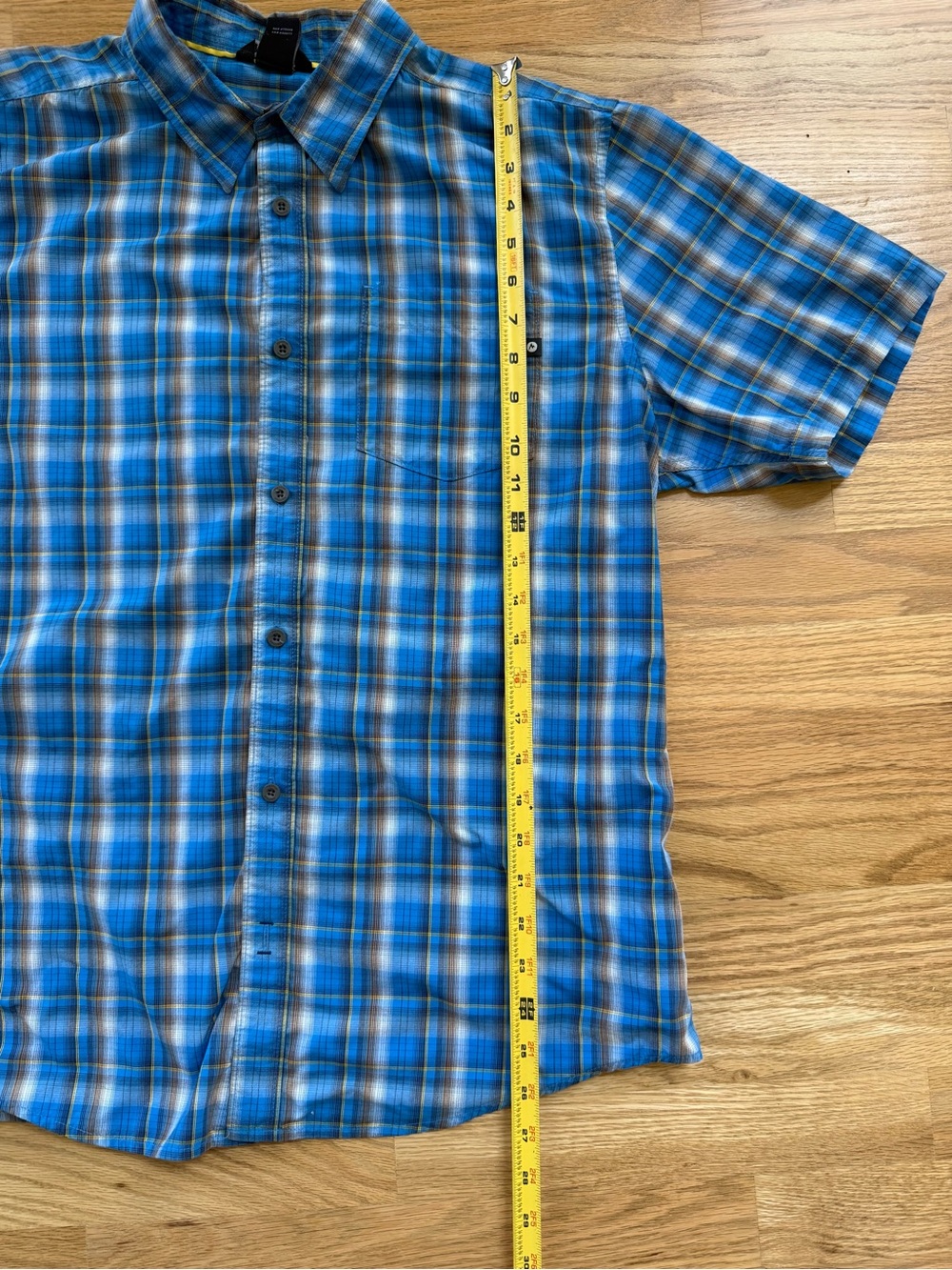 Marmot Blue Plaid Short Sleeve Shirt Large - Picture 9 of 9